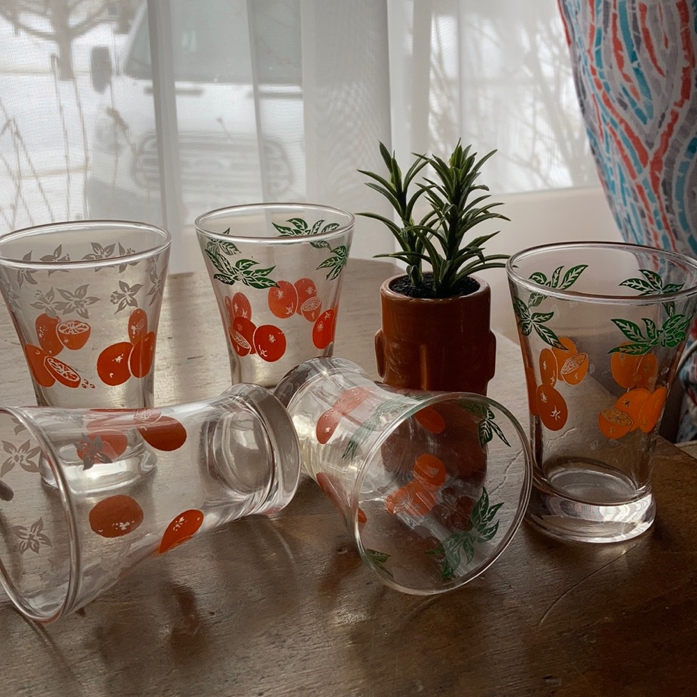 Retro Vintage juice glass set
